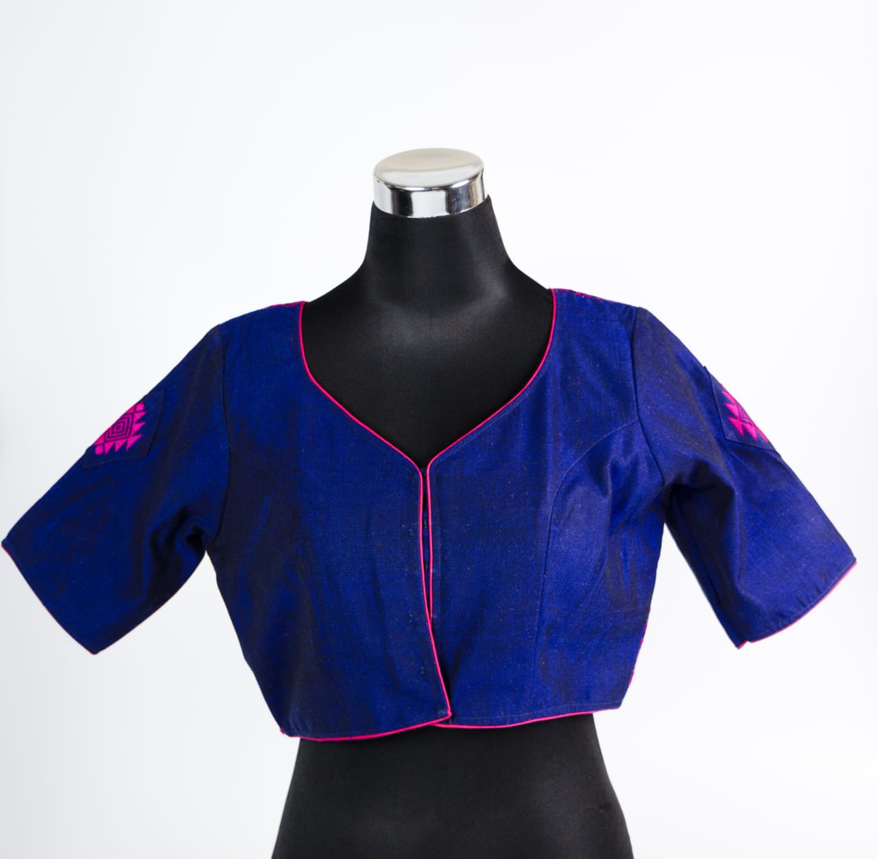 Sweetheart Neck Blouse with Karbi Traditional Motif